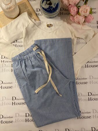 %100 Keten rahat pantolon - 1