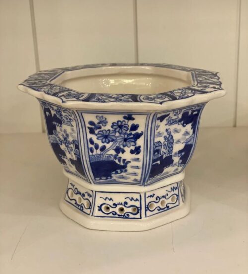Bleu Blanc Köşeli Mini Saksı - 2