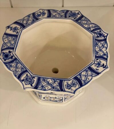 Bleu Blanc Köşeli Mini Saksı - 3