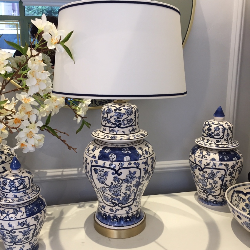 Blue Blanc Frame Desen Abajur (58cm) - 1