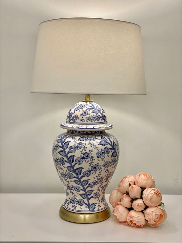 Blue Blanc Branch Desen Abajur (58cm) - 1