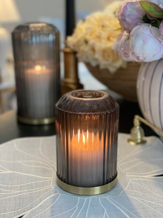 Füme Kristal Şamdan - 1