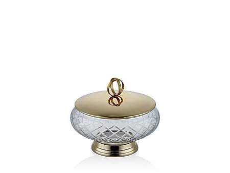 Gold Kapaklı Cam Şekerlik