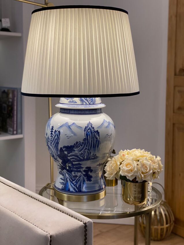 İthal Blue Blanc Abajur (70cm) - 1