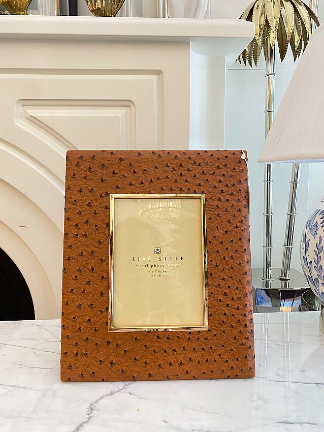 İthal Tarçın Deri Gold Detaylı Çerçeve (24x30) - 2