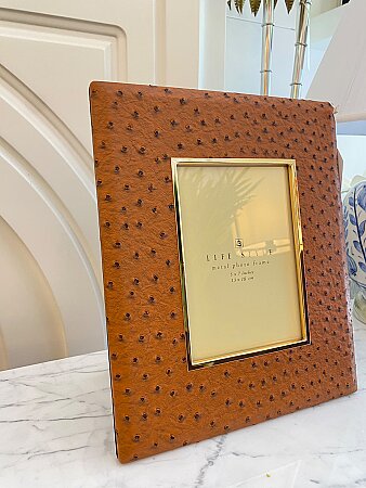  İthal Tarçın Deri Gold Detaylı Çerçeve (24x30)