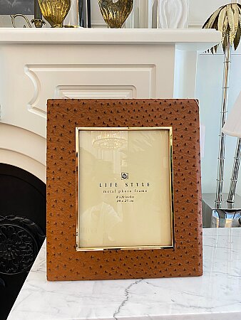İthal Tarçın Deri Gold Detaylı Çerçeve (31x36)