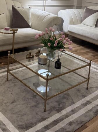 Mat Titanyum Gol 80x80 Orta Sehpa (SADECE İSTANBUL İÇİ)