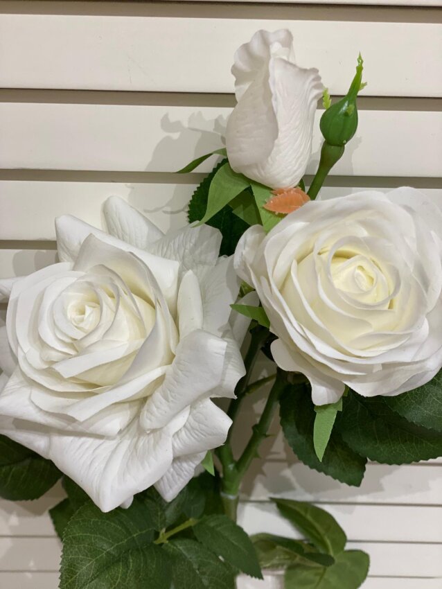 Yapay 1. Kalite 3 Dal Islak Gül Demeti (75cm) - 9