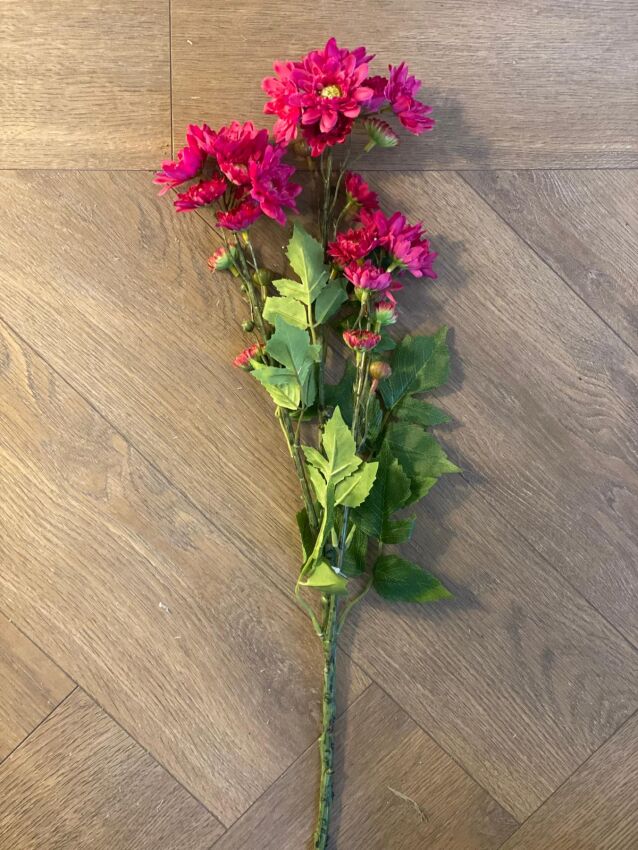 Yapay 1. Kalite Fuşya Kır Papatyası (75cm) - 2