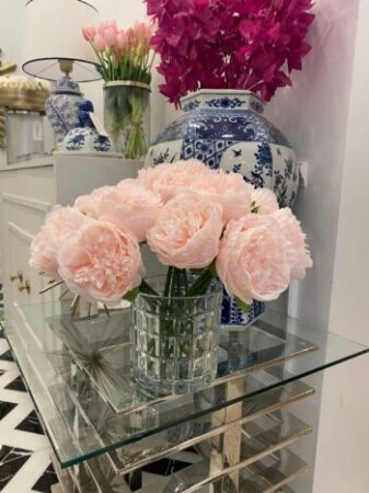 Yapay 1. Kalite Pembe Açmış Şakayık (30cm) - 1
