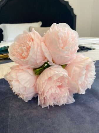 Yapay 1. Kalite Pembe Açmış Şakayık (30cm) - 3