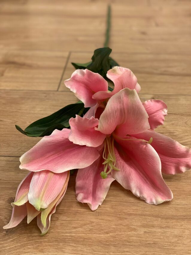 Yapay 1.Kalite 3lü Pembe Lilyum 95 cm - 2