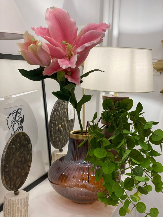 Yapay 1.Kalite 3lü Pembe Lilyum 95 cm - 3